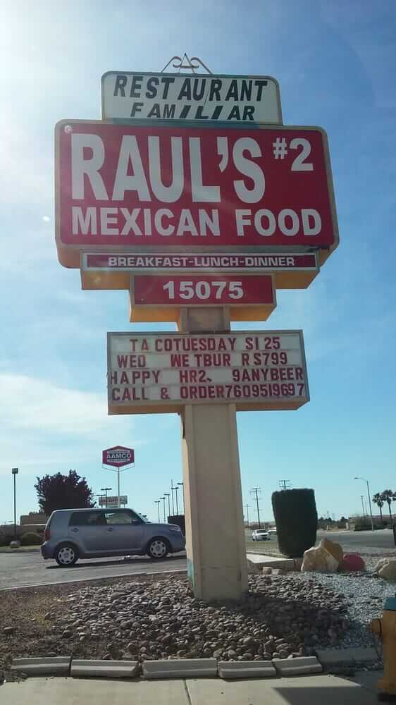 Raul's Mexican Food Victorville, CA Full Menu, Reviews, Photos